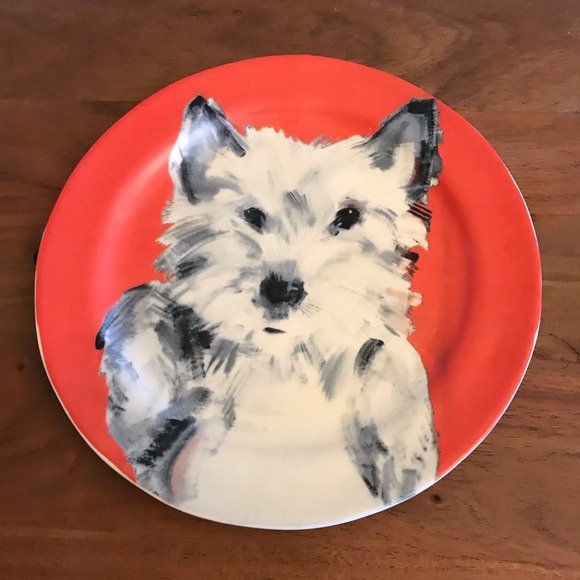 Anthropologie/SallyMuirDog-A-Day Plates - Red - Picture 1 of 14